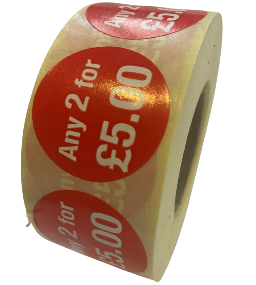 Any 2 For £5 - 30mm diameter - 1,000 Labels