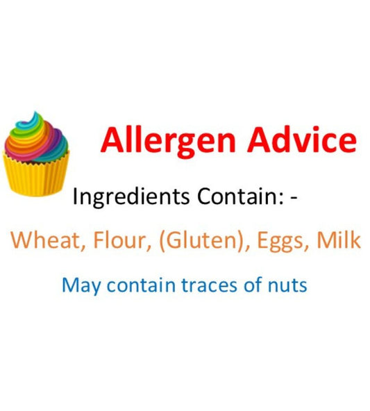 Cake / Cupcake Allergen Advice Labels - 45 x 25mm