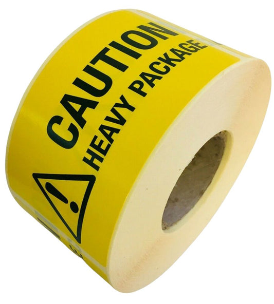 Caution Heavy Package Labels - 50 x 99mm