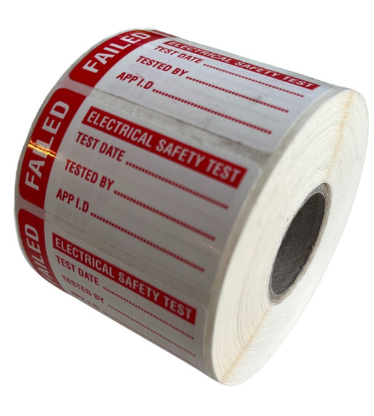  FAILED PAT Testing Labels 3rd Edition  - 50 x 25mm (2 x 1") for all pat testing requirements