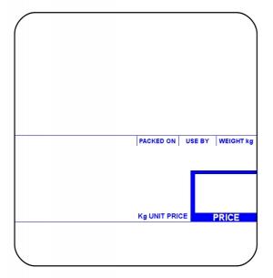 Cas 58 x 60mm printed scale label