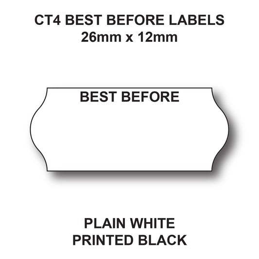 CT4 26 x 12mm Best Before Labels (45,000 Labels)