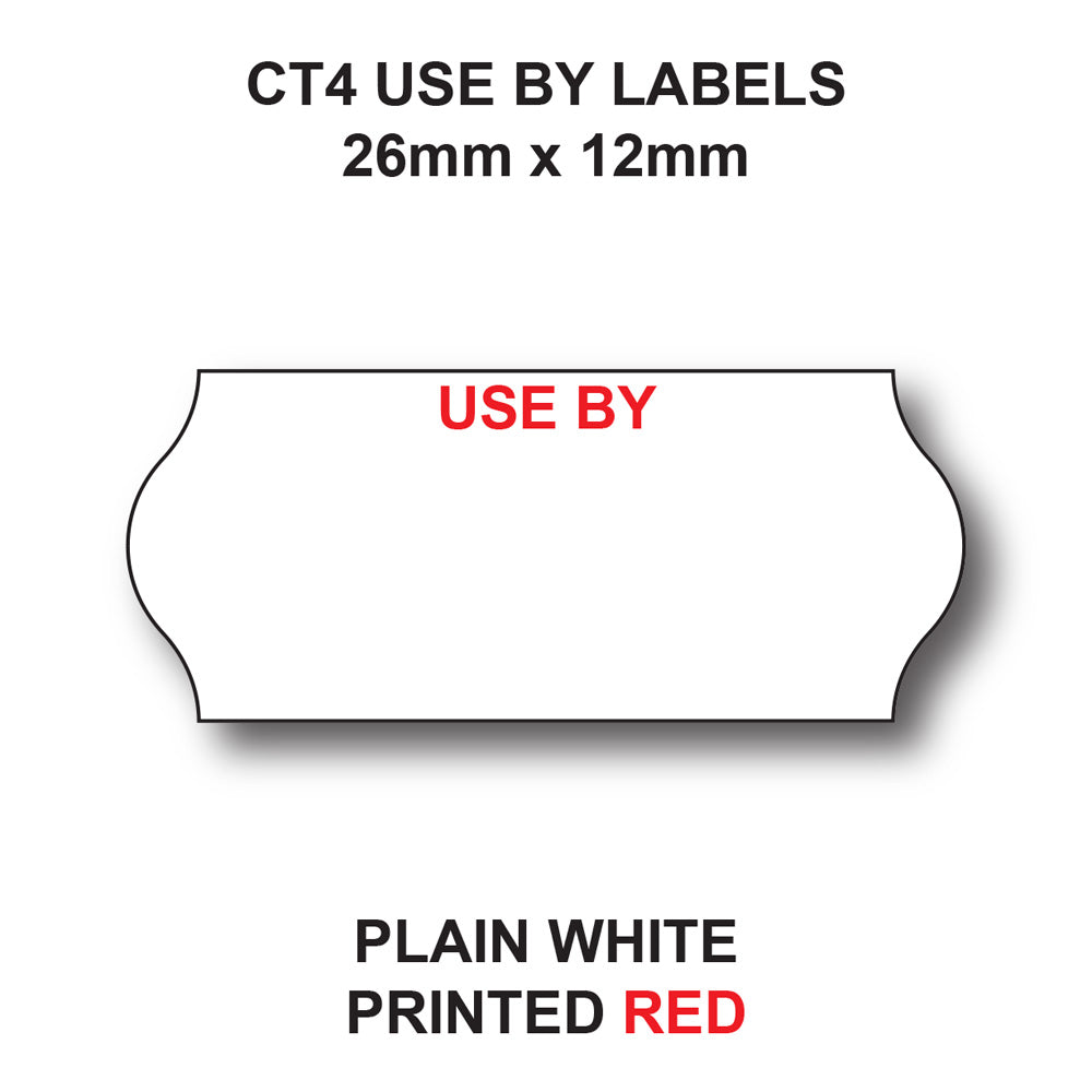 CT4 26 x 12mm Use By Labels (45,000 Labels)