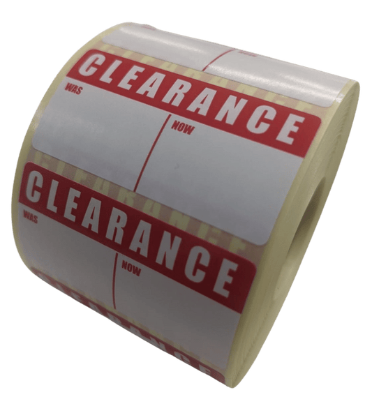 Clearance Was Now Promotional Labels - 50 x 25mm