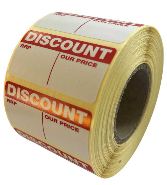Discount RRP / Our Price Labels  - 50 x 25mm - 1,000 Labels