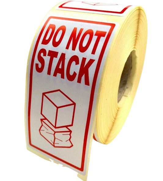 Do Not Stack Labels - 50 x 100mm - Packaging & shipping labels for use when shipping parcels to advise on the correct handling