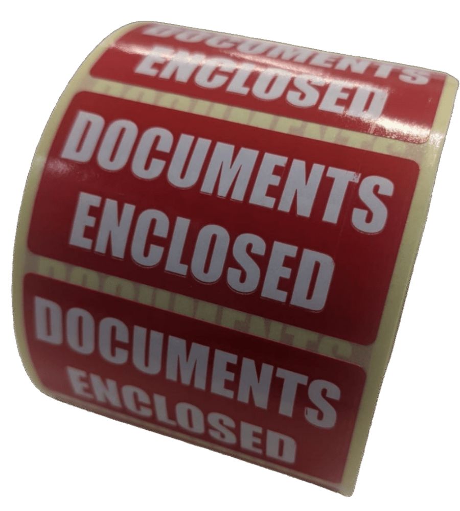 Documents Enclosed Labels - 50 x 25mm | Packaging Labels – 638 Labels