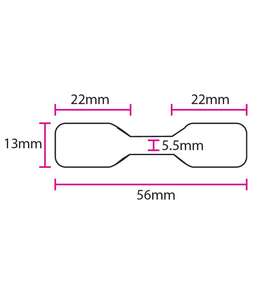 56 x 13mm White Direct Thermal PP Dumbell Labels ~ Jewellery Labels Price Tags