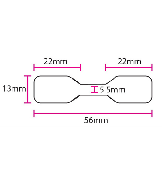56 x 13mm White Direct Thermal PP Dumbell Labels ~ Jewellery Labels Price Tags