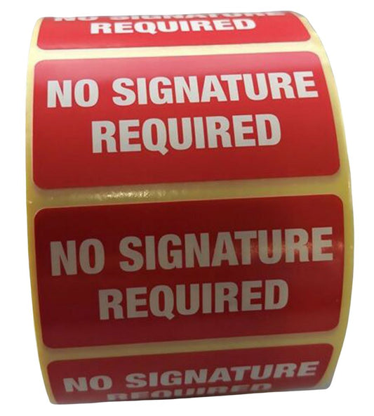 No Signature Required Labels - 50 x 25mm - Mailing / Courier Instruction Labels