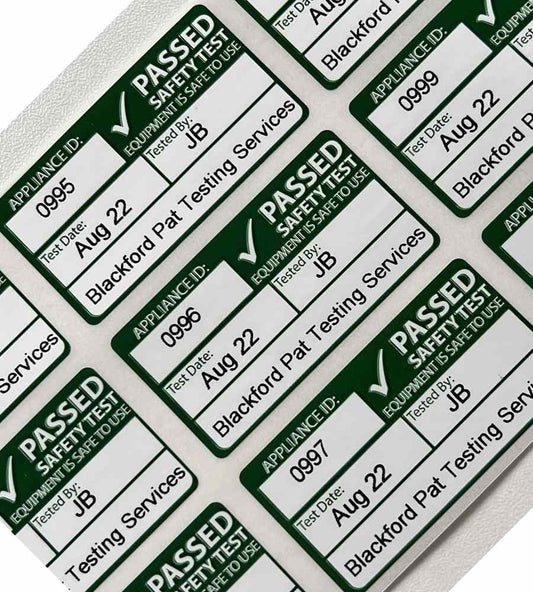 47 x 25mm Personalised PAT Test Labels - 4th Edition
