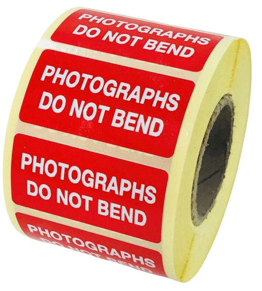 Photographs Do Not Bend Labels - 50 x 25mm