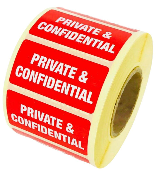 Private & Confidential Labels - 50 x 25mm