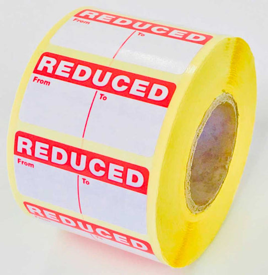 Reduced From To Labels  - 50 x 25mm - Promo Labels