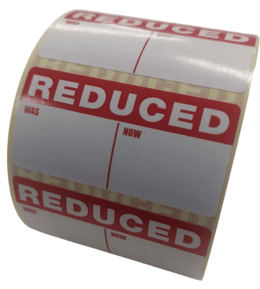 Reduced Was Now Promotional Labels - 50 x 25mm