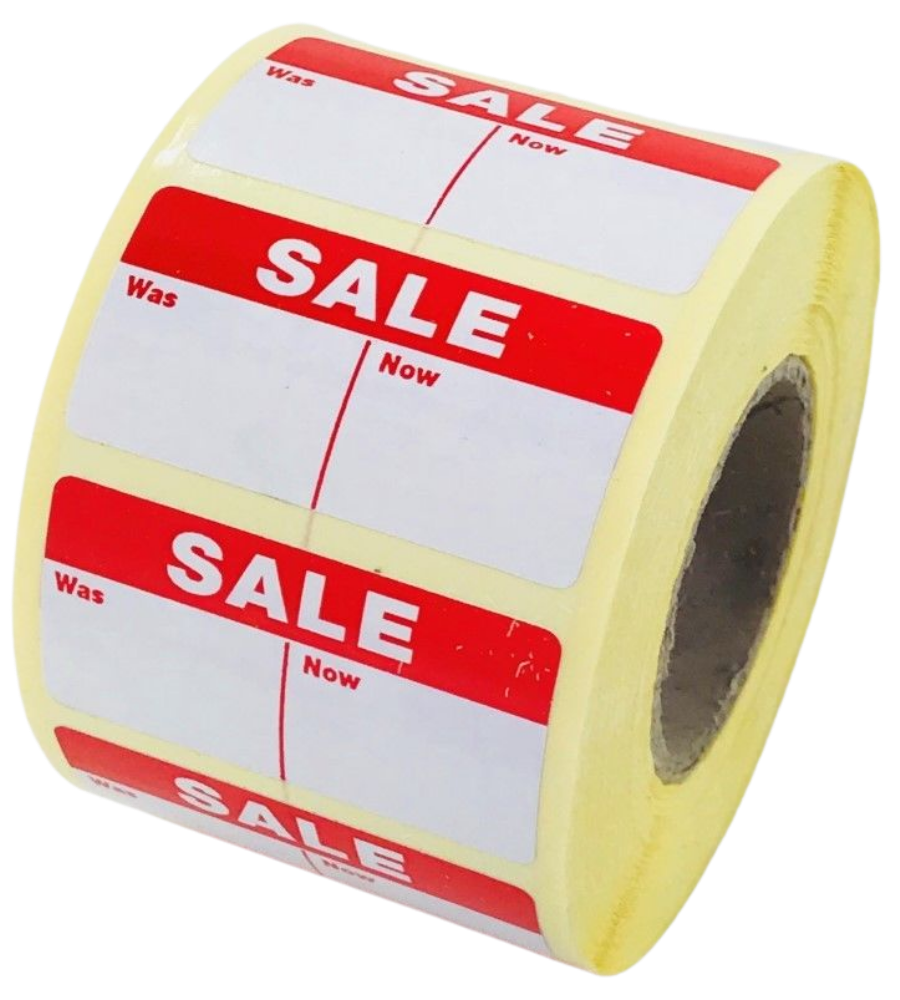 Sales Was / Now Promotional Labels - 50 x 25mm labels