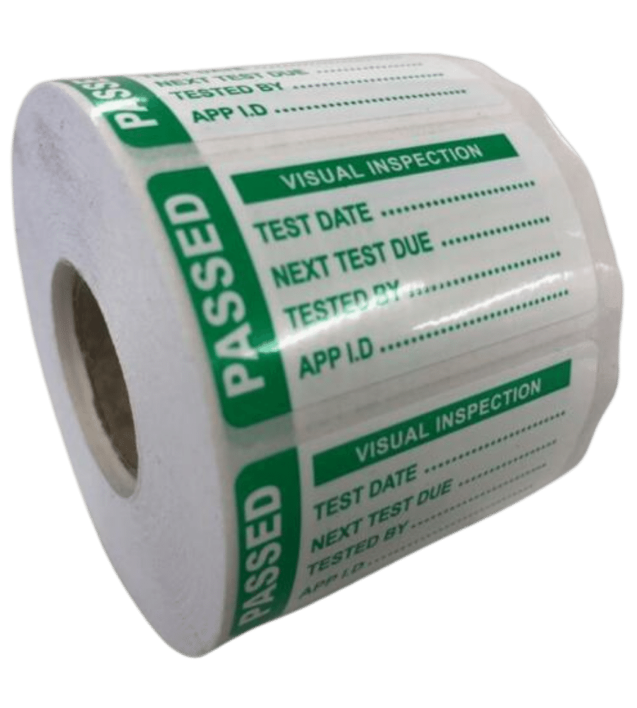 Visual Inspection PAT Test Labels - Passed - 50 x 25mm Tough Non-Tear ...
